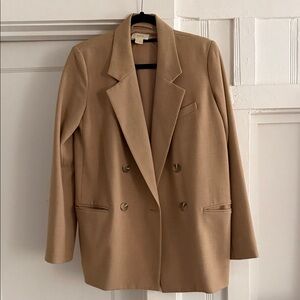 Maeve Camel Double-Breasted Blazer